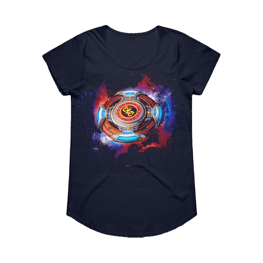 Galactic Over and Out Scoop Women’s T-Shirt (Navy) Front